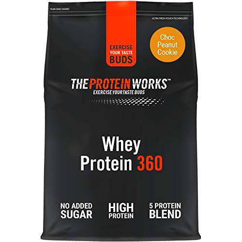 Whey Protein 360 | Galleta De Chocolate Y Cacahuete | Batido Alto En Proteínas Para Construir Músculo| Combinación TRI-Proteica | THE PROTEIN WORKS | 2.4kg