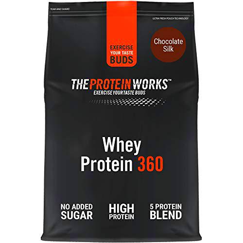 THE PROTEIN WORKS Whey Protein 360 | Batido Alto En Proteínas Para Construir Músculo| Combinación TRI-Proteica | Chocolate Suave | 2.4g