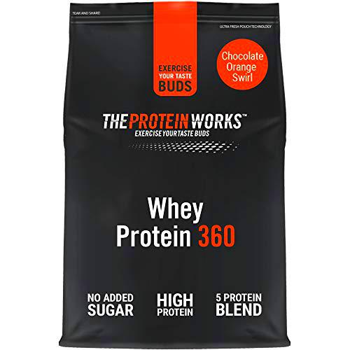 THE PROTEIN WORKS Whey Protein 360 | Batido Alto En Proteínas Para Construir Músculo| Combinación TRI-Proteica | Chocolate Y Naranja | 2.4kg