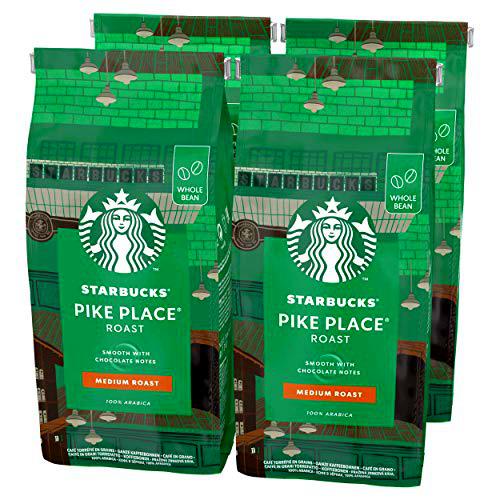 STARBUCKS Pike Place Café De Grano Entero De Tostado Medio (4 Bolsa de 450g)