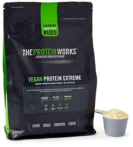 Proteína Vegana Extreme | Tarta de Cumpleaños | 100% A Base De Plantas | Mezcla de 5 Proteínas | THE PROTEIN WORKS | 1kg