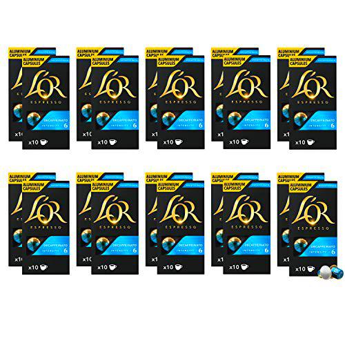 L'Or Espresso Café Decaffeinato Intensidad 6 - 200 cápsulas de aluminio compatibles con máquinas Nespresso (R)* (20 Paquetes de 10 cápsulas)