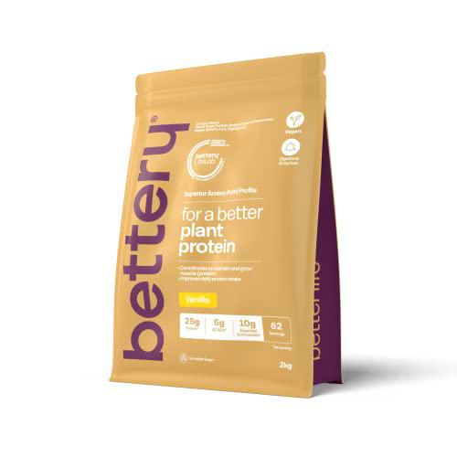 Bettery For a Better Plant Protein (2 kg) - Proteína vegana en polvo para conservar y aumentar la masa muscular con aminoácidos y BCAAs