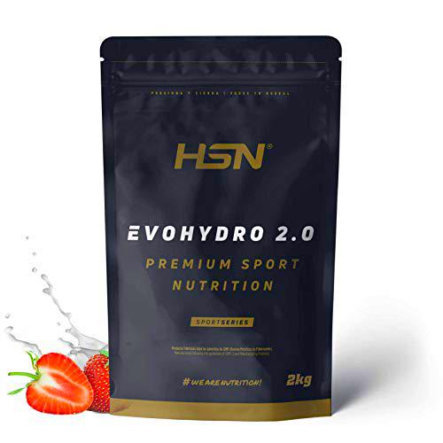 Proteína Sin Lactosa de HSN Evohydro 2.0 | Sabor Fresa 2 Kg = 67 Tomas por Envase | Aislado de Proteína Hidrolizada de Suero Lácteo | Hydro Whey | No-GMO