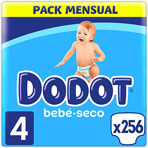 Dodot Pañales Bebé-Seco Talla 4 (9-14 kg), 256 Pañales con Protección Antifugas