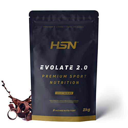 Aislado de Proteína de Suero de HSN Evolate 2.0 | Sabor Chocolate 2 Kg = 67 Tomas | Whey Protein Isolate para Ganar Masa Muscular | No-GMO