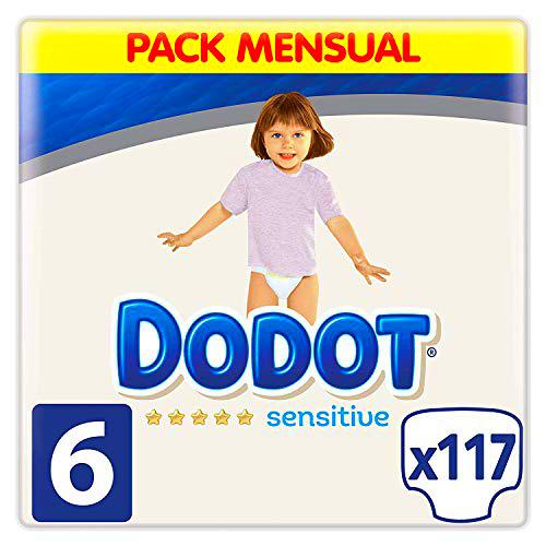 Dodot Pañales Bebé Sensitive Talla 6 (+13 kg), 117 Pañales