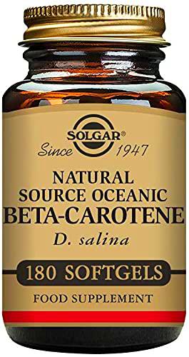 Solgar | Beta Caroteno 100% Natural 7mg y Otros Carotenoides de Fuente Oceánica Natural | 180 Cápsulas Blandas