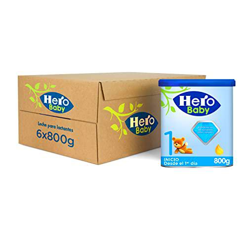 Hero Baby Leche 1, para niños desde el 1er día, pack de 6 x 800 g