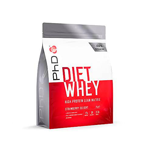 PhD Nutrition Diet Whey Proteína en Polvo | Sabor Fresas | Bajo en Calorías | Rico en Proteínas | Bajo en Azúcar | 2 kg | 80 Porciones