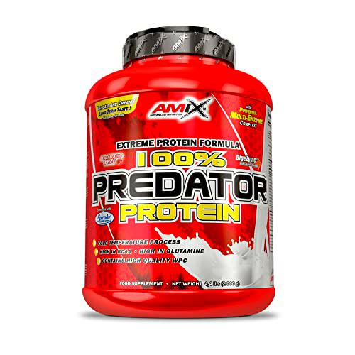 AMIX, Proteínas para Aumentar Masa Muscular con Sabor Vainilla- Predator en Formato Bote de 2 Kg