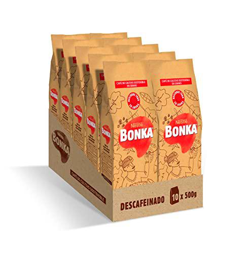 BONKA Café Tostado Grano Descafeinado 500g - 10 paquetes