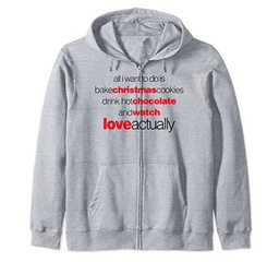 Love Actually Drink Hot Chocolate Movie Font Text Sudadera con Capucha