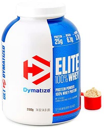 Dymatize Elite Whey Strawberry Blast 2.1Kg, Pulverizador de adecuada Poteína y Baja Azúcar + Proteína de Suero y BCAA