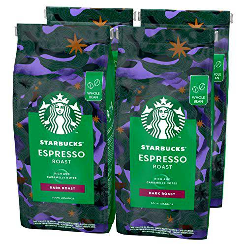 STARBUCKS Espresso Roast Café De Grano Entero De Tostado Intenso (4 Bolsa de 450g)