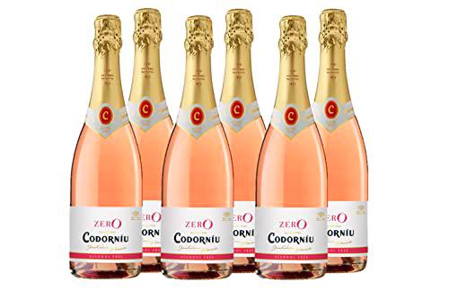 Codorníu Zero Rosé - Espumoso sin alcohol rosado, pack 6 botellas, 75cl