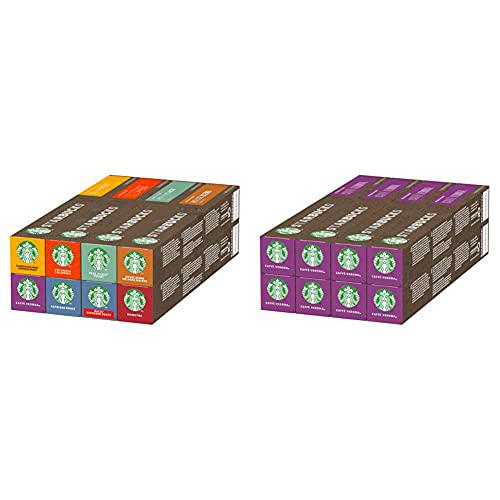 STARBUCKS Variety Pack de Nespresso Cápsulas de Café 8 x Tubo de 10 Unidades + Caffè Verona de Nespresso Cápsulas de Café de Tostado Intenso 8 x Tubo de 10 Unidades