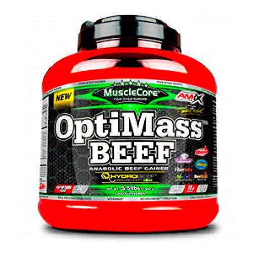 OPTIMASS BEEF GAINER 2500GR Doble chocolate blanco