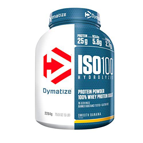 Dymatize ISO 100 Hydrolyzed Smooth Banana 2264g - Hidrolizado de Proteína de Suero Whey + Aislado en Polvo