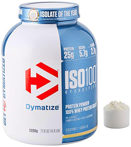 Dymatize ISO 100 Gourmet Vanilla 2,2kg - Hidrolizado de Proteína de Suero Whey + Aislado en Polvo