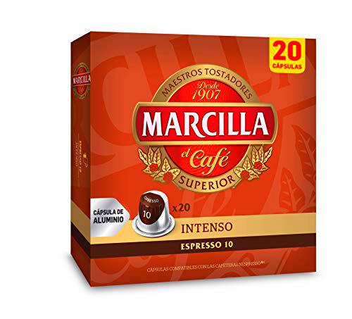 Marcilla Café Intenso - 200 cápsulas compatibles con máquinas Nespresso*® (10 paquetes de 20 unidades)