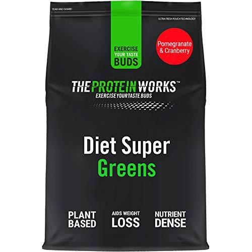 THE PROTEIN WORKS, Diet Super Greens, Granada y arándano rojo, 1 kg