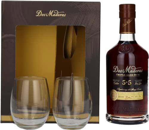 Dos Maderas 5+3 PX 5+5 Years Old Aged Rum 40% Vol. 0,7l in Giftbox with 2 glasses