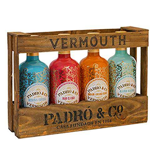 Vermouth Padró &amp; Co en Caja de Madera - Paquete de 4 x 750 ml