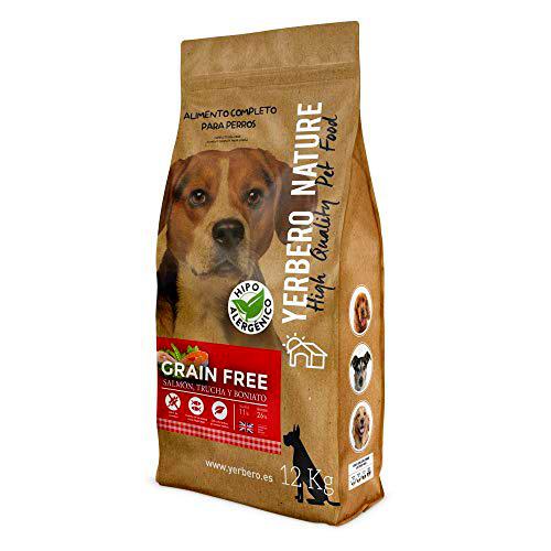 YERBERO Nature Grain Free salmón/Trucha Comida para Perros SIN Cereales 12kg