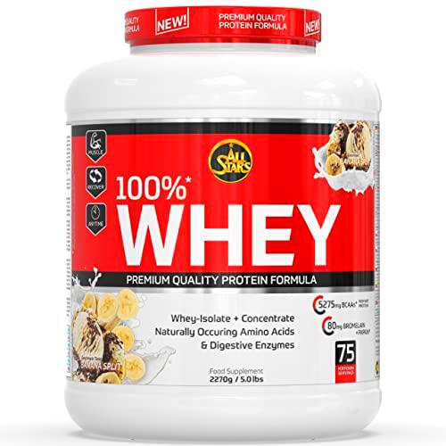 All Stars 100% Whey Protein, Banana-Split, 1er Pack (1 x 2270 g)