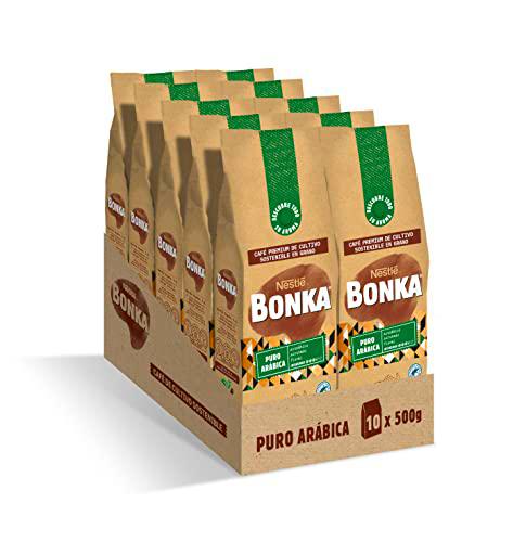 BONKA Café Tostado Grano Puro Arábica - 10 paquetes