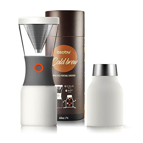 Asobu Coldbrew Cafetera portátil con un aislante al vacío de acero inoxidable 18/8 jarra sin BPA 40 blanco