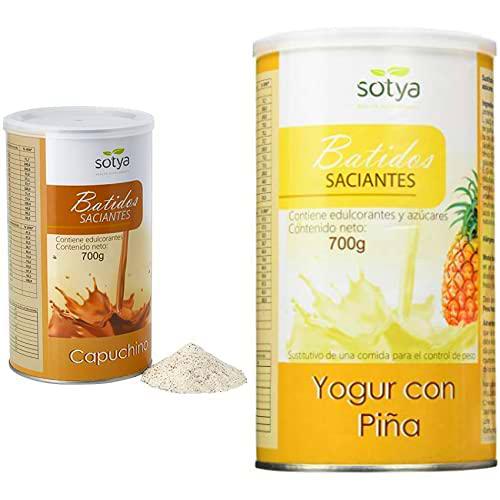 Sotya Saciantes Pack de 4. 2 Batidos Sabor Capuchino + 2 Batidos Sabor Yogur y Piña