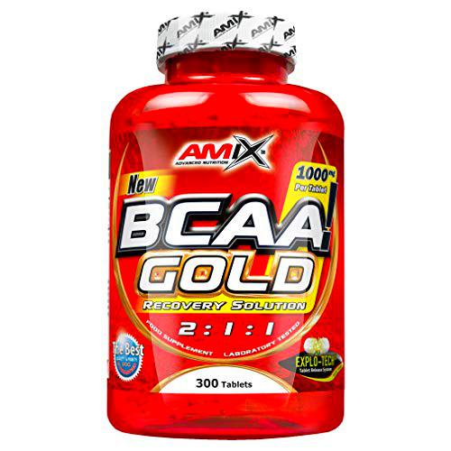 AMIX - BCCA Gold 300 Cápsulas - Favorece la Recuperación Muscular y Ayuda a Definir los Músculos