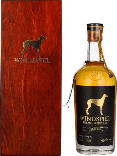 Windspiel Premium Dry Gin Reserve 49,3% Vol. 0,5l in Holzkiste