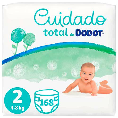 Dodot Pañales Bebé Cuidado Total Talla 2 (4-8 kg), 168 Pañales