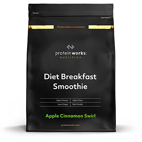 Batido de desayuno dietético | Manzana y Canela | Desayuno para llevar | Alto en proteínas y bajo en azúcar | THE PROTEIN WORKS | 2kg