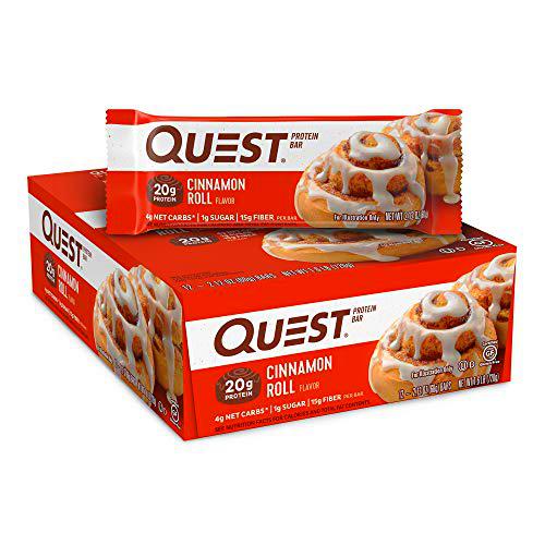 Quest Nutrition Cinnamon Roll Protein Bars - Pack of 12 Protein Bars