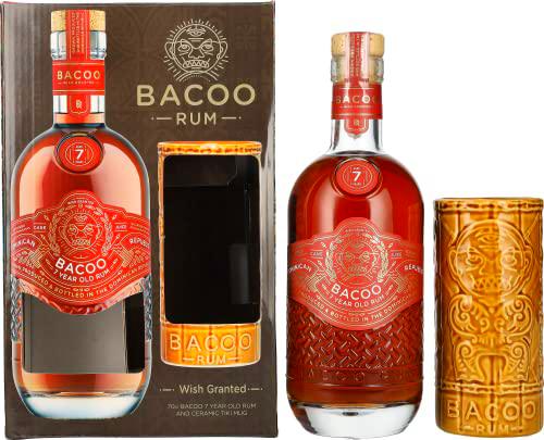 Bacoo 7 Years Old Rum 40% Vol. 0,7l in Giftbox with Tiki Mug