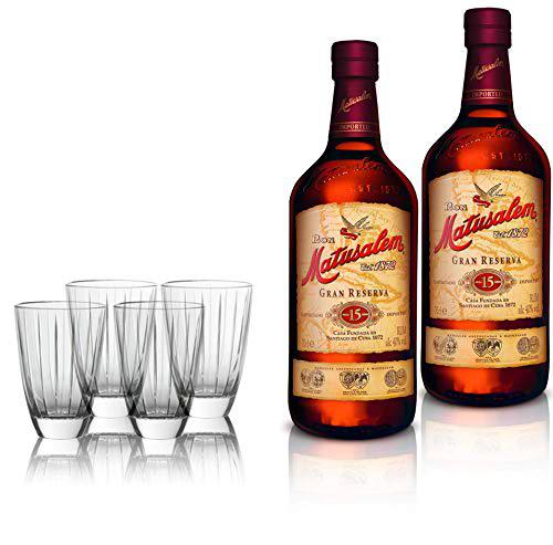 Ron Matusalem Añejo Gran Reserva 15 años - Estuche 2 Botellas 700 ml + 4 Vasos exclusivos