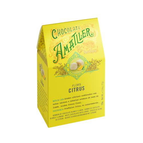 Chocolates Amatller - Pack de 9 Cajas de Bombones Flors Chocolate Blanco y Limón (9x72gr)