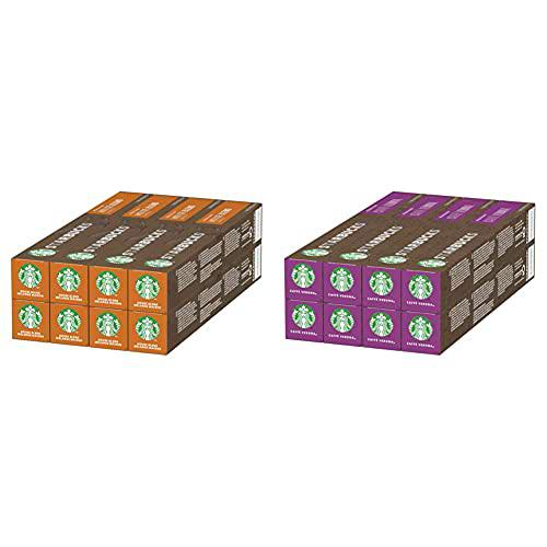 STARBUCKS House Blend By Nespresso Cápsulas de café tostado medio 80 cápsulas (8 x 10) + Caffè Verona de Nespresso Cápsulas de Café de Tostado Intenso 8 x Tubo de 10 Unidades