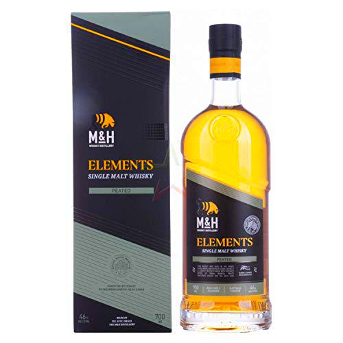 M&amp;H ELEMENTS Peated Single Malt Whisky 46% - 700 ml in Giftbox