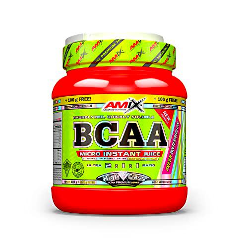 AMIX Nutrition | BCAA Instant Juice | Aminoácidos Ramificados 2:1:1 | Sabor a Sandía | 400 g + 100 g Gratis | Aumenta Energía y Resistencia | BCAA Polvo | Quemador de Grasa | Especial para Deportistas