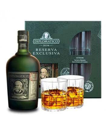 Diplomático RESERVA EXCLUSIVA Ron Antiguo 40% Vol. 0,7l in Giftbox with 2 glasses