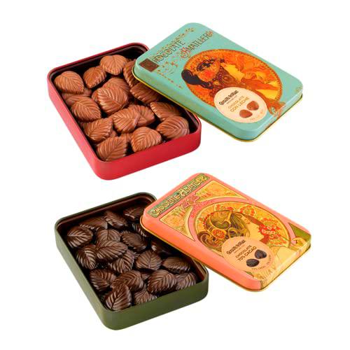 Chocolates Amatller - Pack de 20 Cajas de Bombones en Hojas Finas Chocolate 70% y Chocolate con Leche (20x60gr)