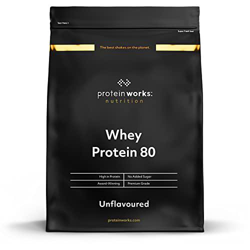 Whey Protein 80 | 82% De Proteína | Batido Alto En Proteínas &amp; Bajo En Azúcares | THE PROTEIN WORKS | Sin Sabor | 2kg