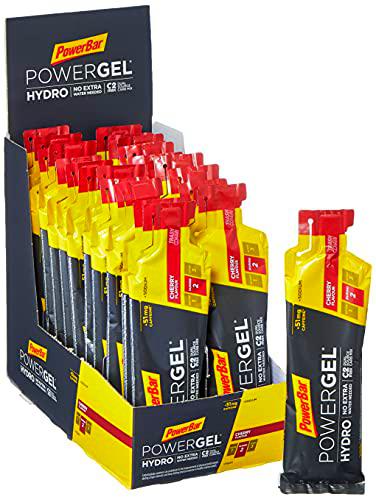 PowerBar PowerGel Hydro Cherry 24x67ml - Gel Energético de Alto Carbono + C2MAX + Sodio + 51mg Cafeína