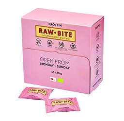 Raw Bite Caja 45 Mini Barritas Energéticas De Proteínas Ecológicas Y Veganas