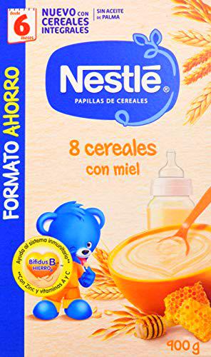 Nestlé Papilla 8 cereales con Miel - Alimento Para bebés